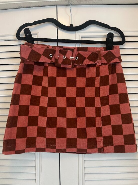 wild fable Dresses & Skirts - Wild Fable checkered mini skirt | high waisted belted | size 4